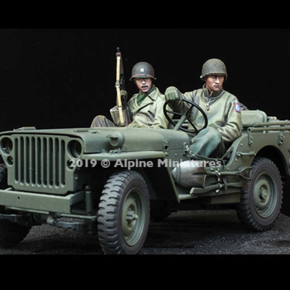 1/35 WWII American Jeep Crew, 4 Figures, Resin Model Figure Kit, Unassembled and Unpainted