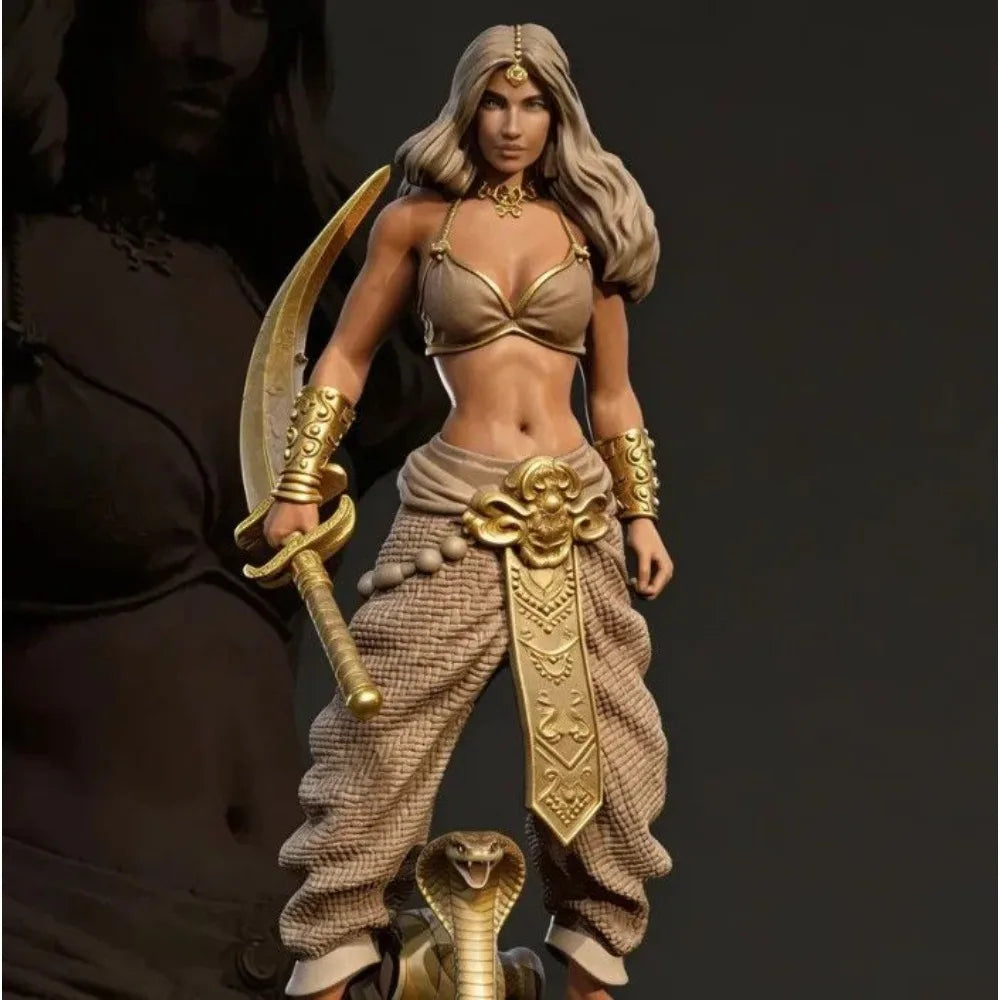38mm Arabian Female Warrior, Resin Model Figure Kit, Fantasy Theme, Unassembled and Unpainted