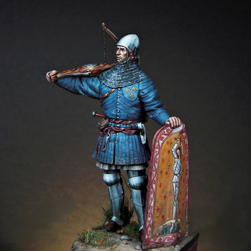 1/24 Medieval French Archer, Resin Model Figure Kit, Unassembled and Unpainted