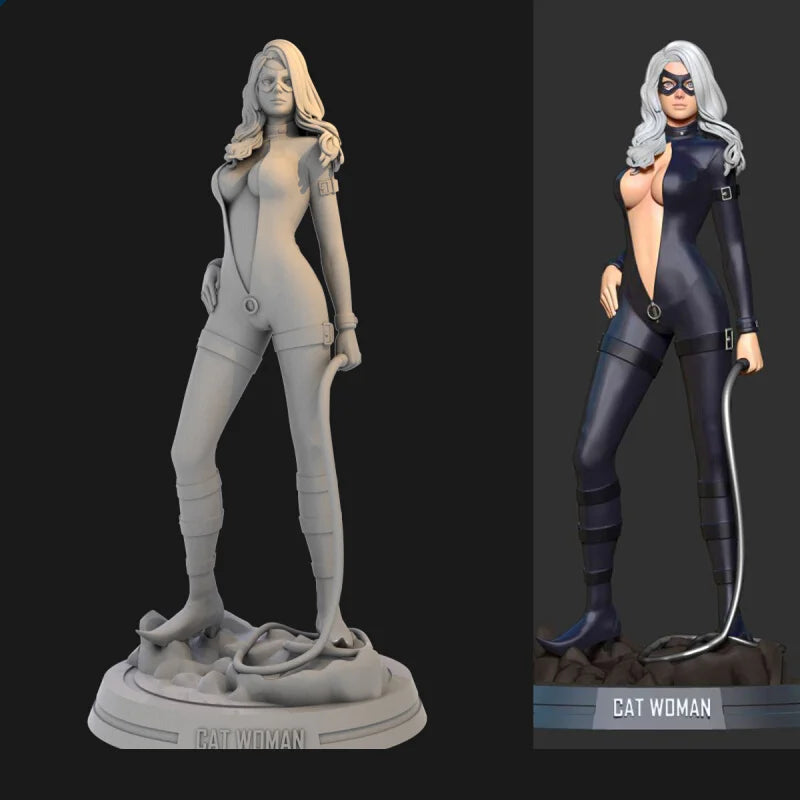 1/24 Female Cat Character, Resin Model Figure Kit, Anime Theme, Unassembled and Unpainted