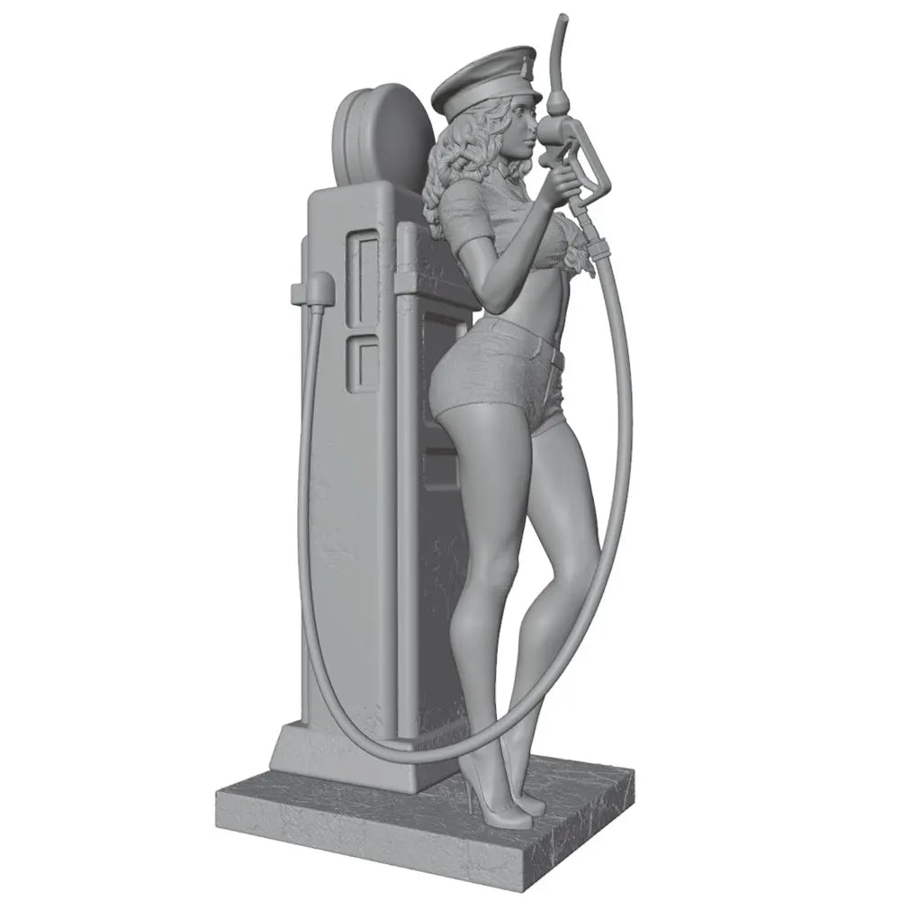 1/24 Pinup Gas Station Girl, 5 Figures, Resin Model Figure Kit, Unassembled and Unpainted
