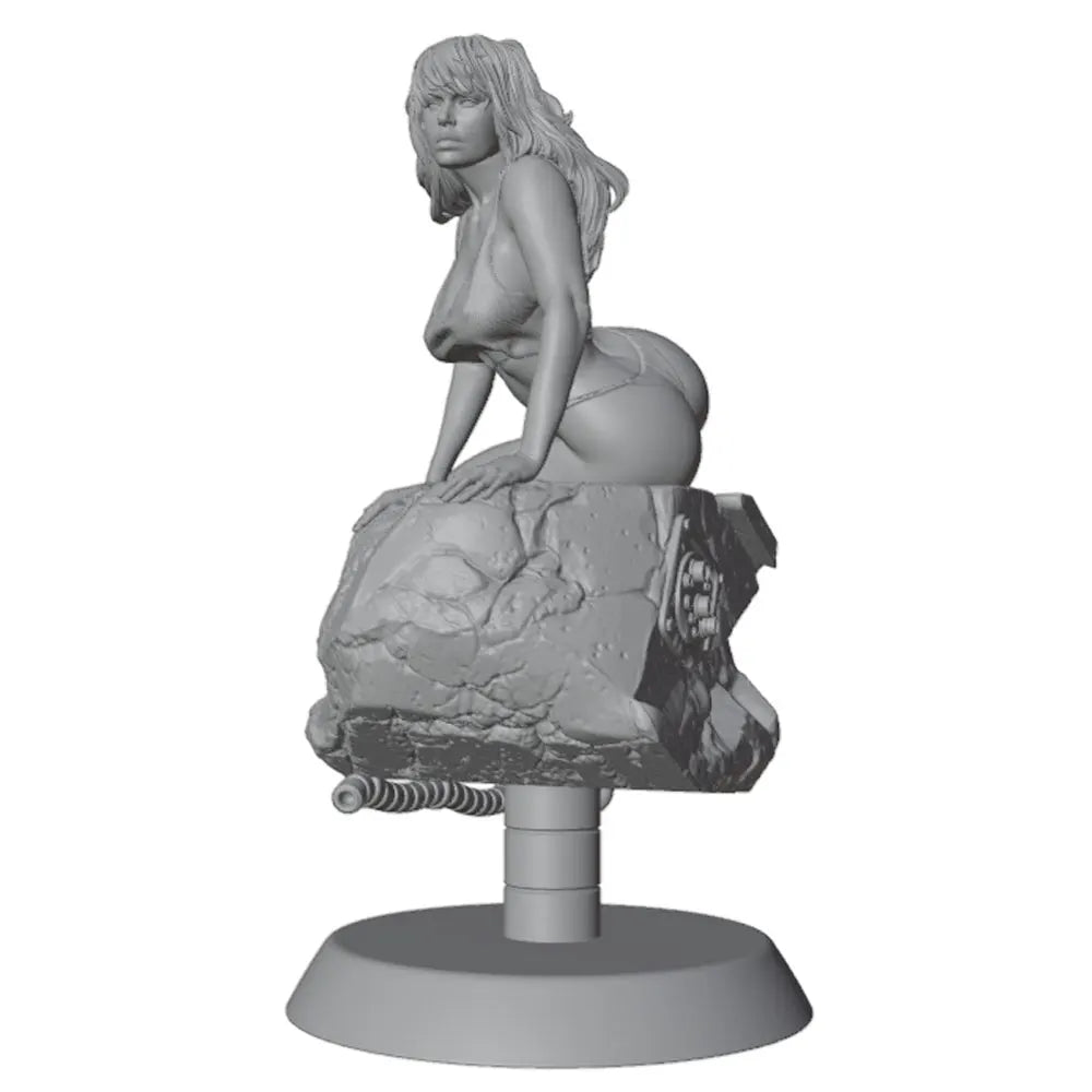75mm Pin-up on Rubble, Resin Model Figure Kit, Unassembled and Unpainted