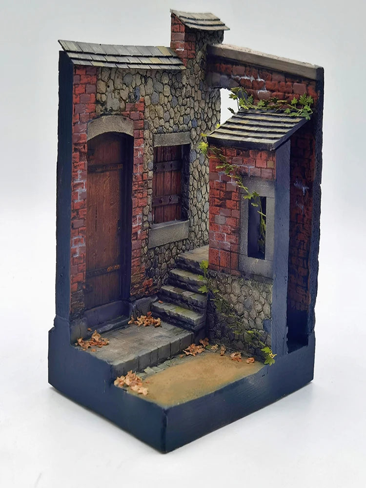 1/35 Modern Soldier with Ruins, Resin Model Diorama Kit, Unassembled and Unpainted