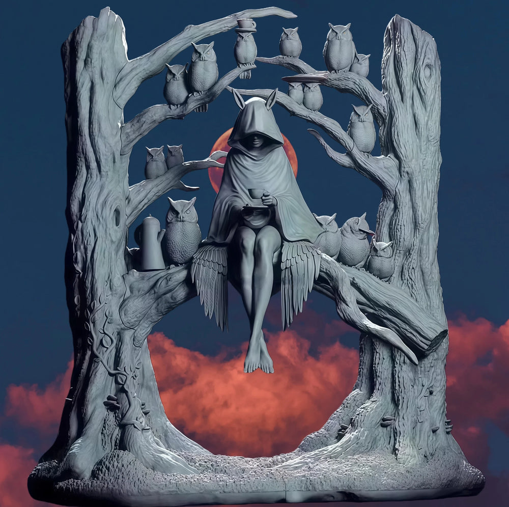 1/24 Dark Fantasy Winged Female, Resin Model Diorama Kit, Fantasy Theme, Unassembled and Unpainted