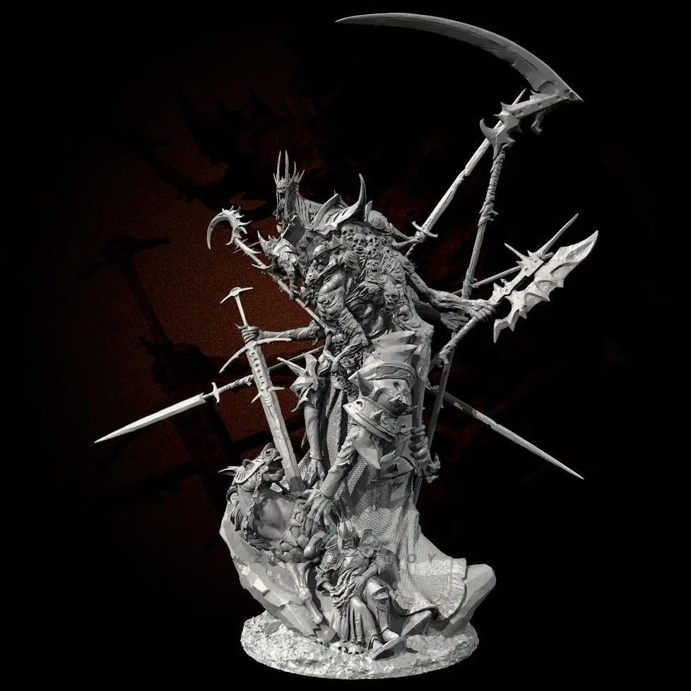 105mm Demon God of Hell Warrior, Resin Model Figure Kit, Fantasy Theme, Unassembled and Unpainted