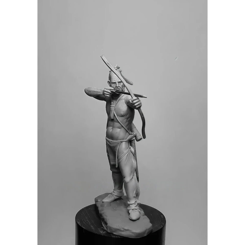 54mm American Civil War Iroquois Warrior with Bow and Sword, 3 Figures, Resin Model Figure Kit, Unassembled and Unpainted