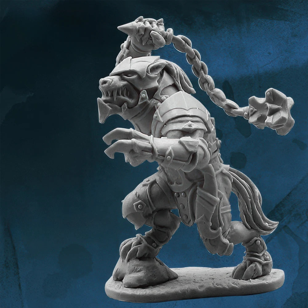 28mm Werewolf Pouncing with Claws, Resin Model Figure Kit, Fantasy Theme, Unassembled and Unpainted