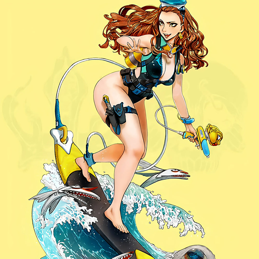 38mm Aquatic Sorceress, Resin Model Figure Kit, Fantasy Theme, Unassembled and Unpainted