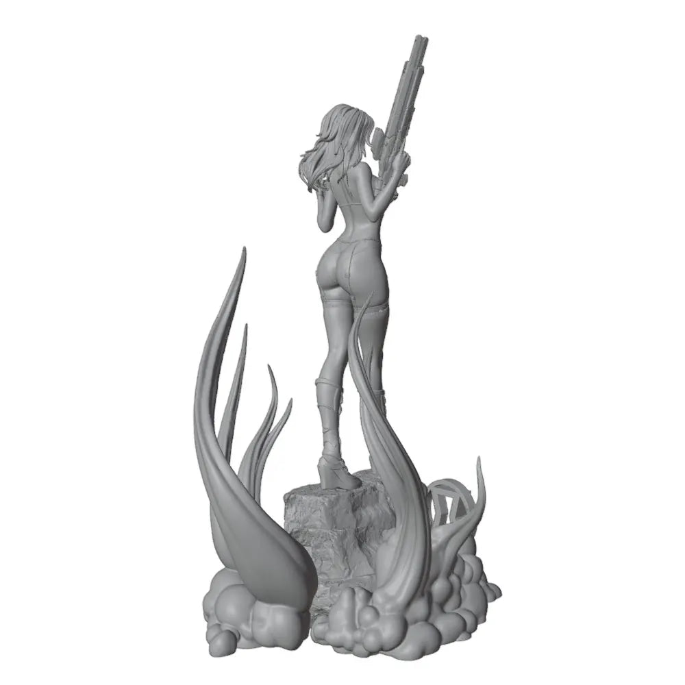 1/24 Dual-Sword Warrior on Tentacle Base, Resin Model Figure Kit, Fantasy Theme, Unassembled and Unpainted