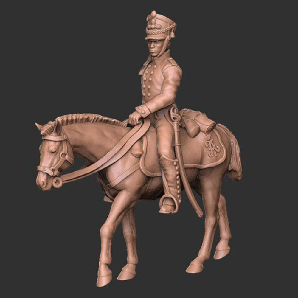 35mm Medieval Cavalry Commander, Resin Model Figure Kit, Unassembled and Unpainted