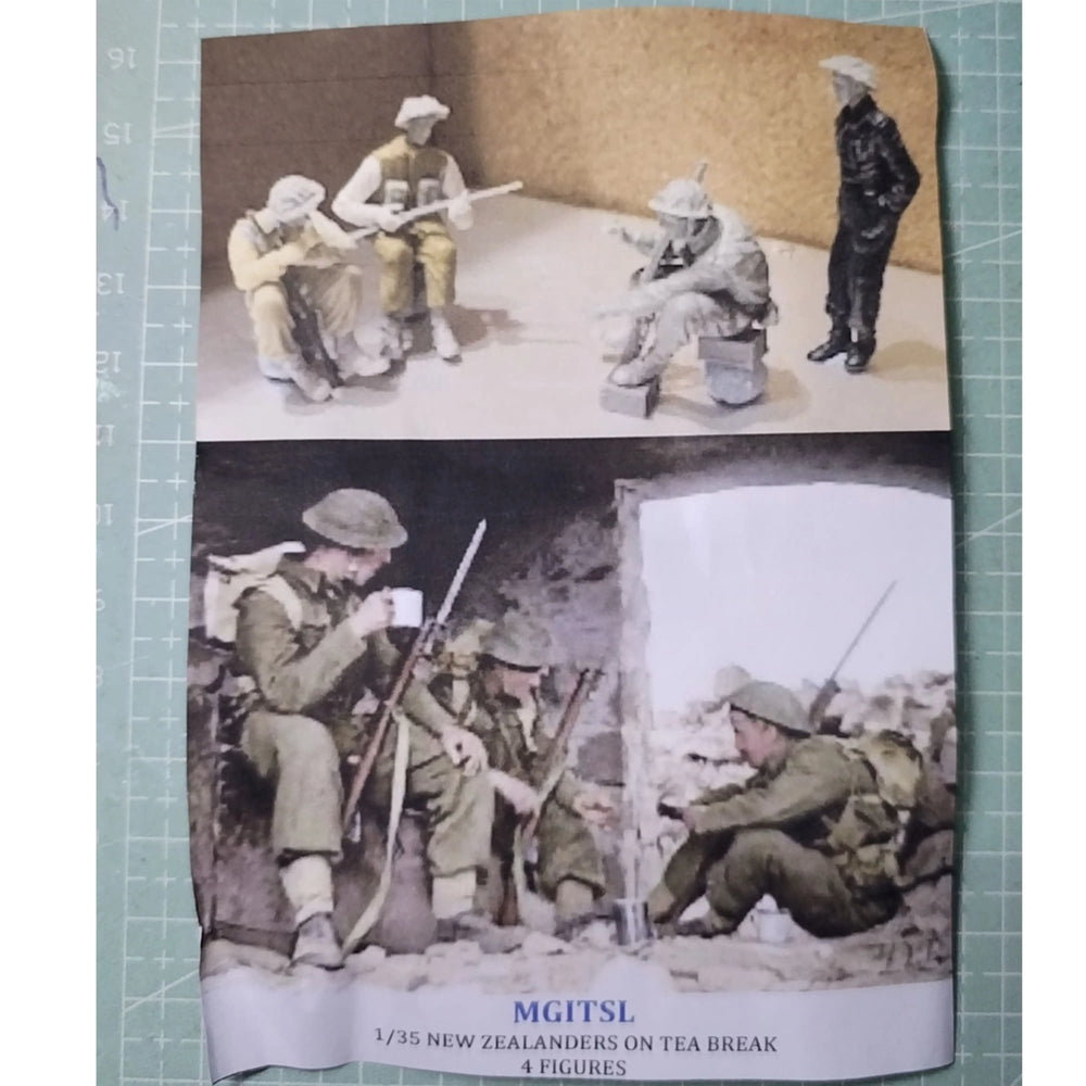 1/35 WWII New Zealand Soldiers, 4 Figures, Resin Model Figure Kit, Unassembled and Unpainted