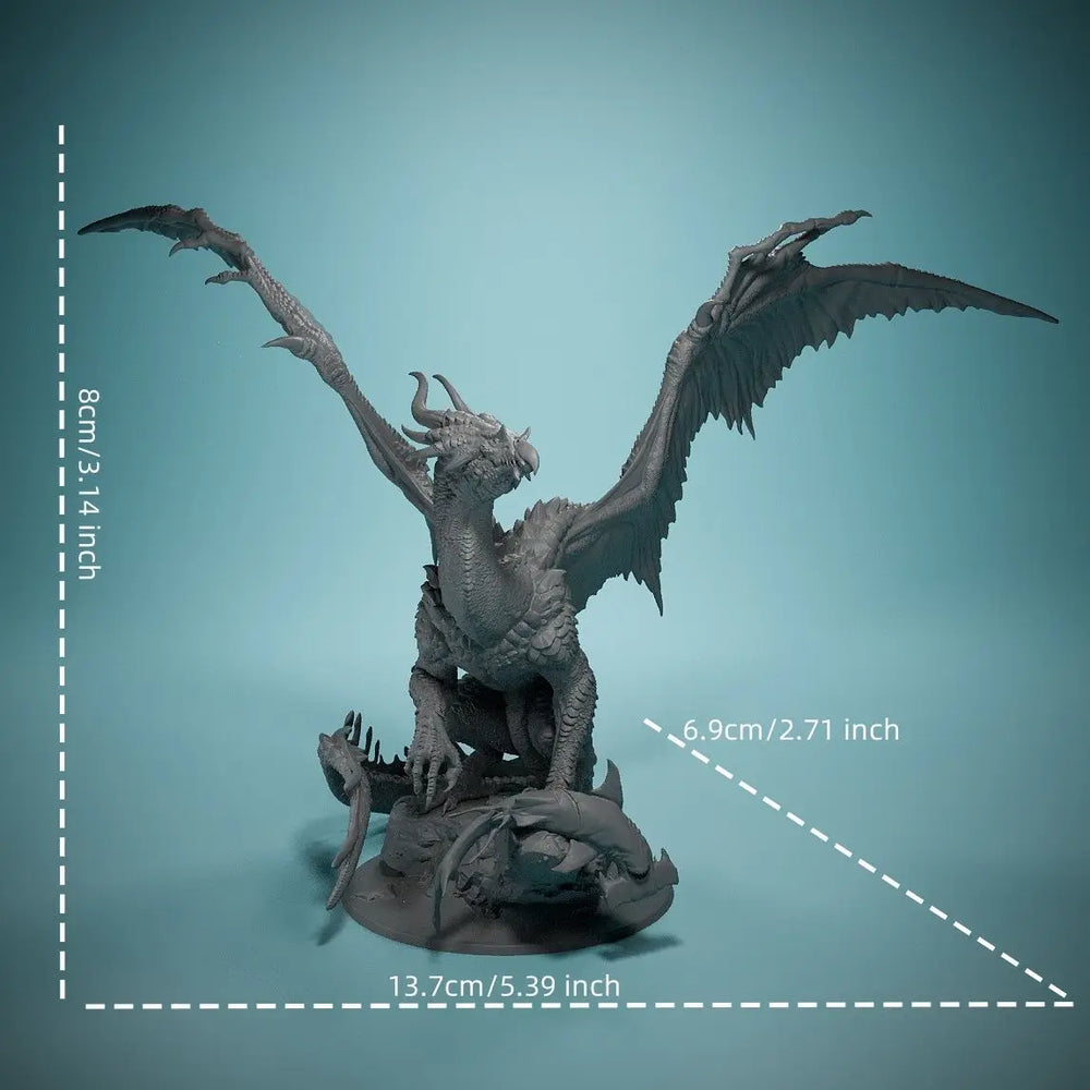 80mm Azure Dragon, Resin Model Creature Kit, Fantasy Theme, Unassembled and Unpainted