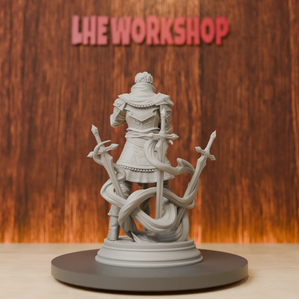 75mm Human Eldritch Knight, Resin Model Figure Kit, Fantasy Theme, Unassembled and Unpainted