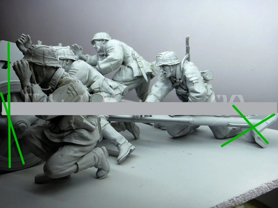 120mm WWII German Infantry, 6 Figures, Resin Model Figure Kit, Unassembled and Unpainted