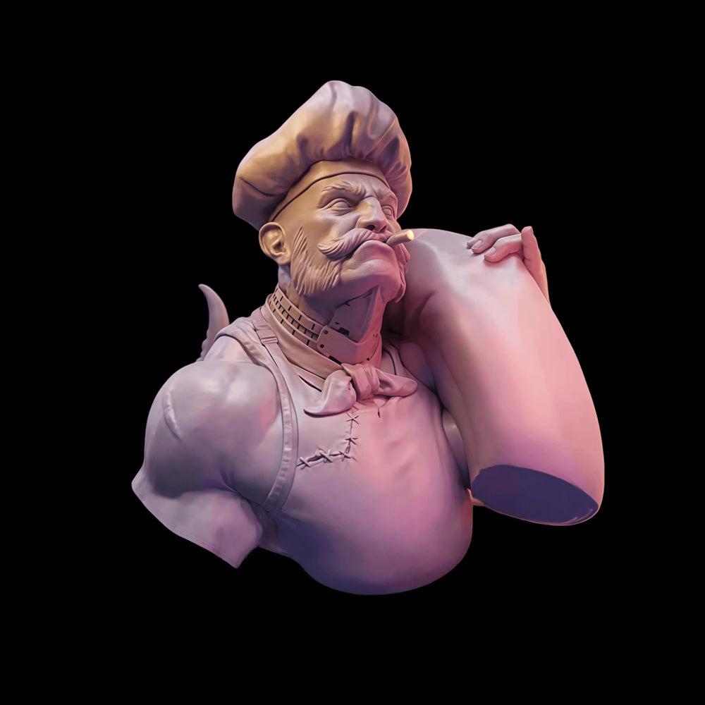 1/12 Barbarian Warrior with Braided Hair, Resin Model Bust Kit, Fantasy Theme, Unassembled and Unpainted