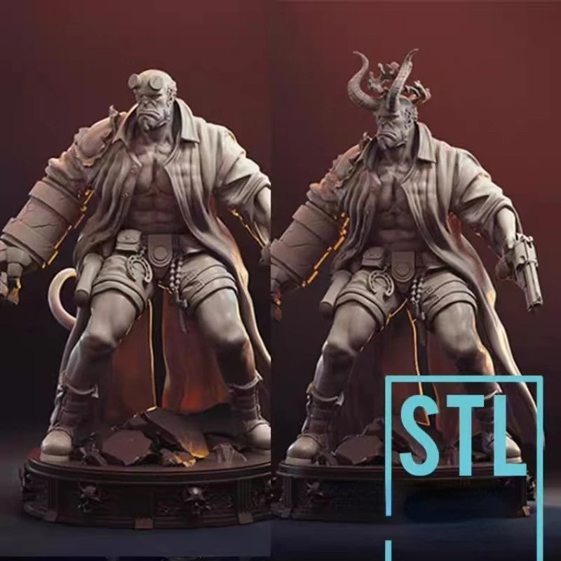 1/24 Hell Demon Warrior, Resin Model Figure Kit, Fantasy Theme, Unassembled and Unpainted