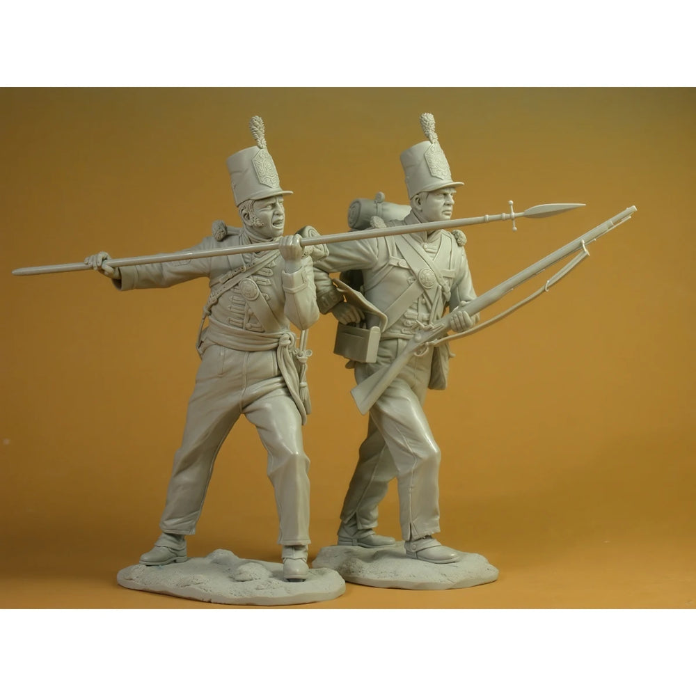 75mm Napoleonic British Guards, 5 Figures, Resin Model Figure Kit, Unassembled and Unpainted