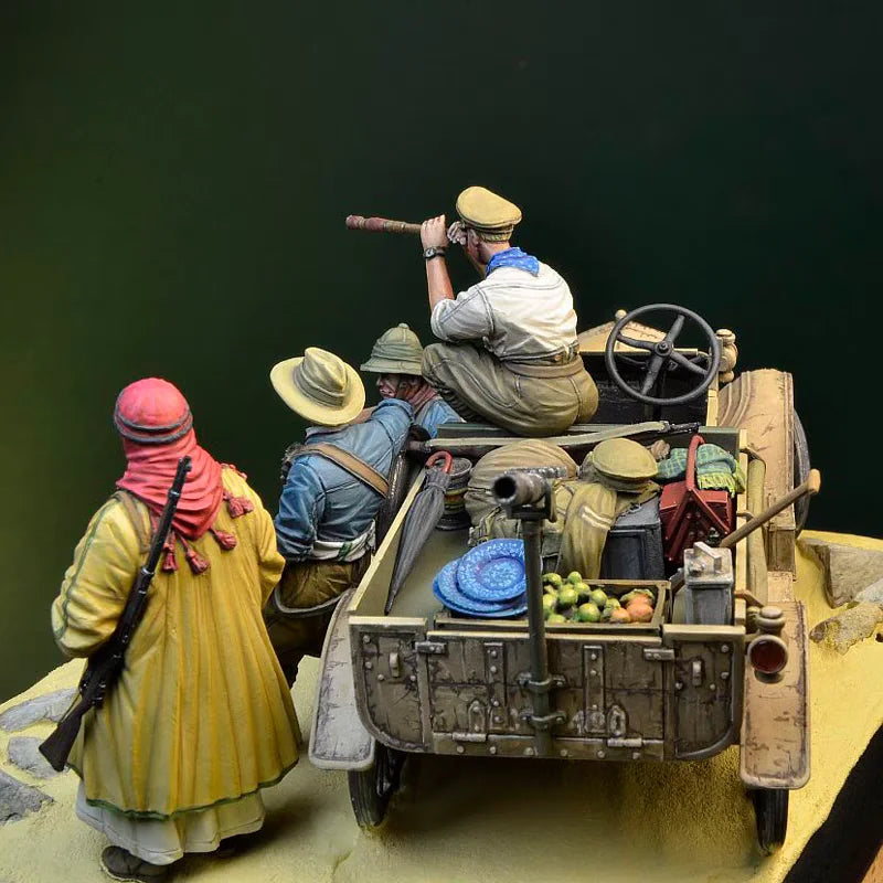 1/35 WWI British Army Middle Eastern Campaign, 12 Figures, Resin Model Diorama Kit, Unassembled and Unpainted