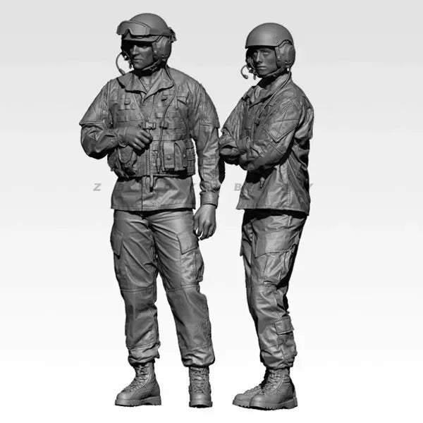 1/35 Modern Warfare Soldiers, 2 Figures, Resin Model Figure Kit, Unassembled and Unpainted