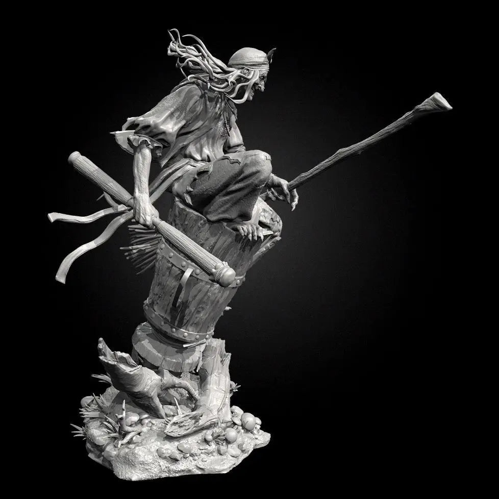 95mm Baba Yaga Witch, Resin Model Figure Kit, Mythology Theme, Unassembled and Unpainted