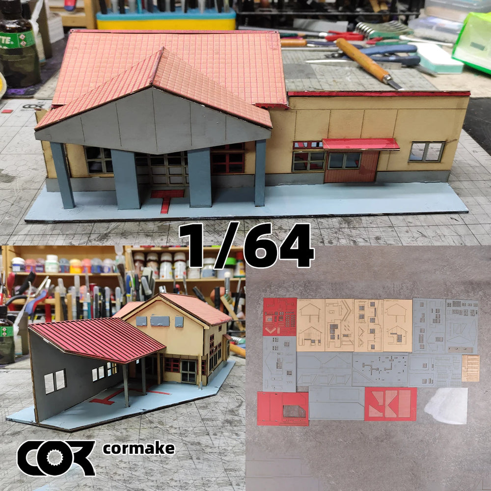 Small Town Railway Station, Resin Model Diorama Kit, Historical Theme, Unassembled and Unpainted