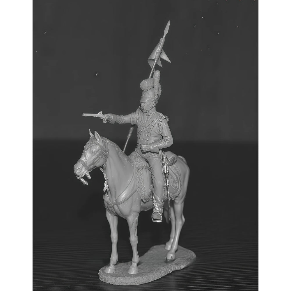 54mm Napoleonic Spanish Cavalry Dragoon, Resin Model Figure Kit, Unassembled and Unpainted