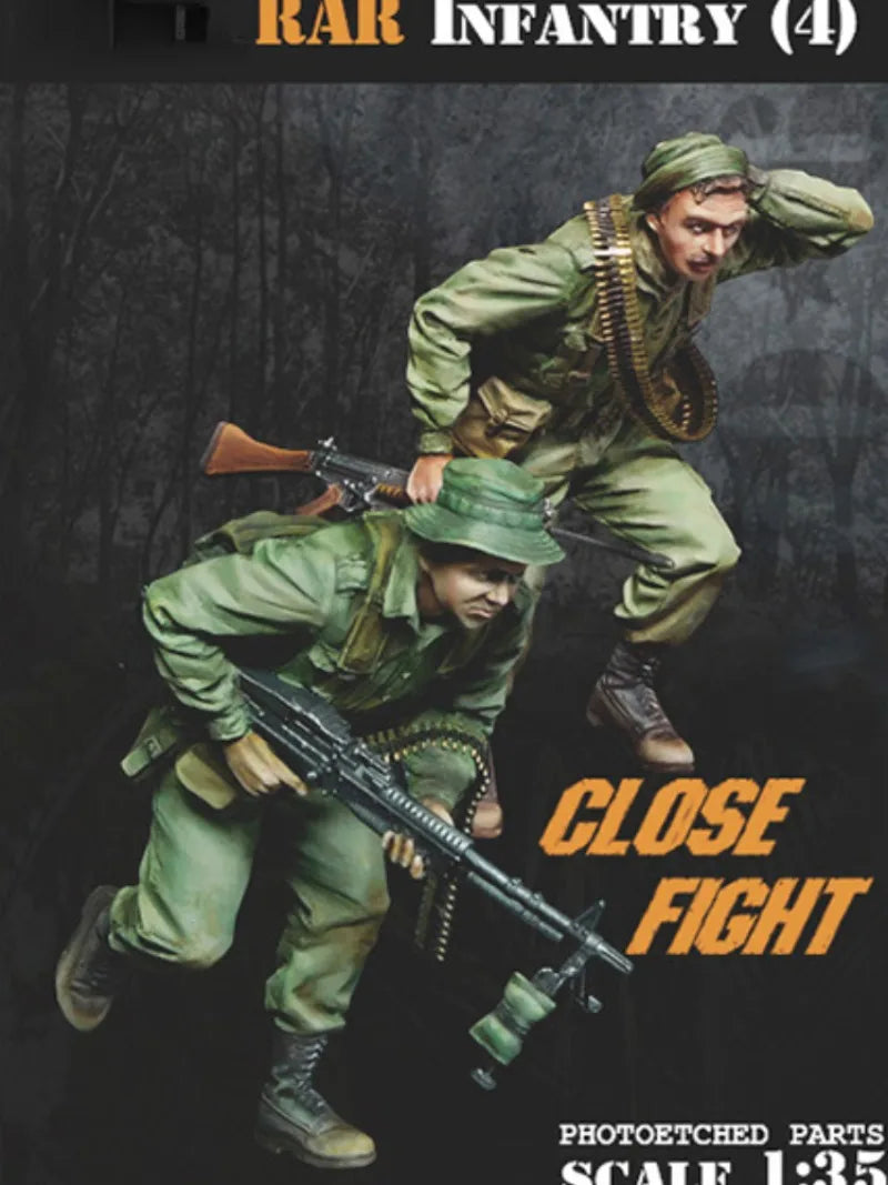 1/35 WWII German Infantry Squad with Commander, 2 Figures, Resin Model Figure Kit, Unassembled and Unpainted