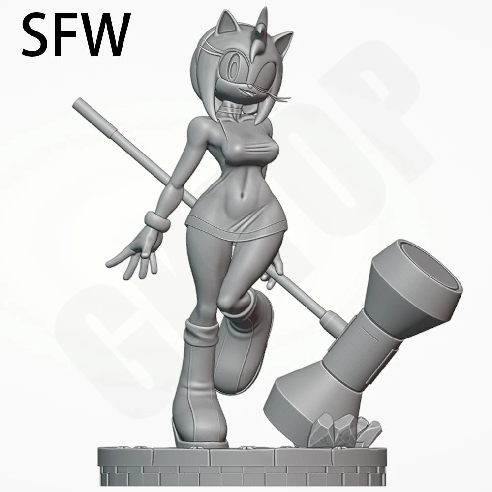 1/24 Video Game Hedgehog Girl, Resin Model Figure Kit, Anime Theme, Unassembled and Unpainted