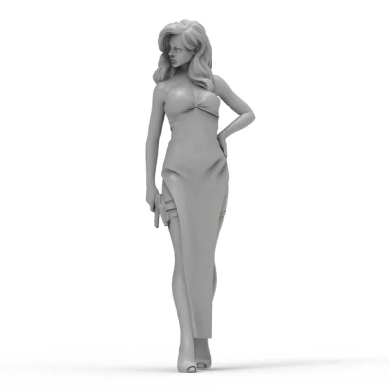 1/24 Modern Female Character, Resin Model Figure Kit, Unassembled and Unpainted