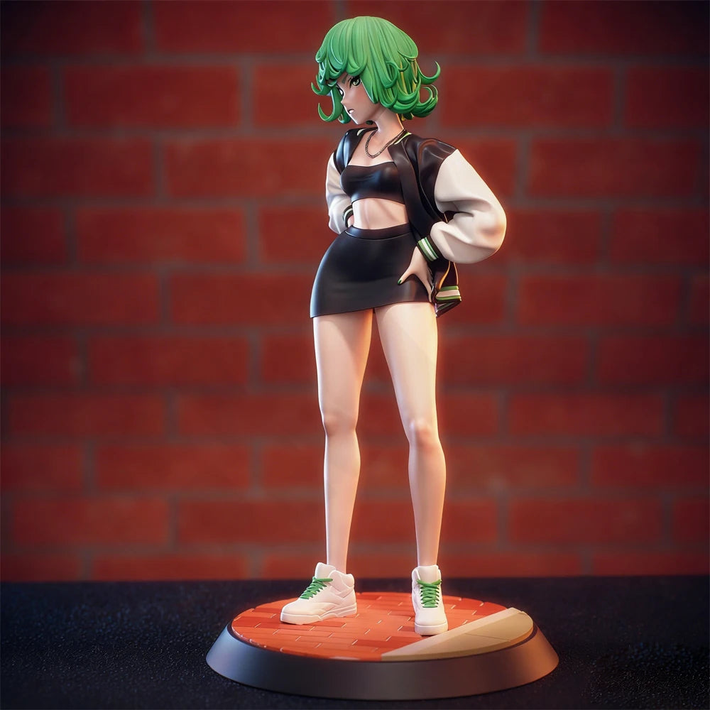 1/24 Green-Haired Female Character, Resin Model Figure Kit, Unassembled and Unpainted