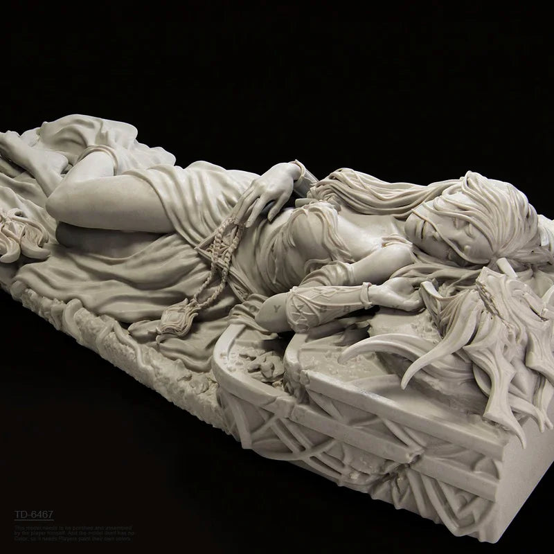90mm Fallen Princess Demon, 3 Figures, Resin Model Figure Kit, Fantasy Theme, Unassembled and Unpainted