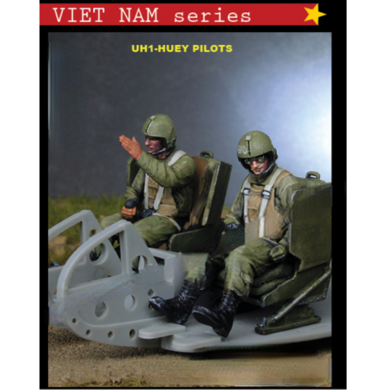 1/35 Vietnam War US Army UH-1 Door Gunners, 2 Figures, Resin Model Figure Kit, Unassembled and Unpainted