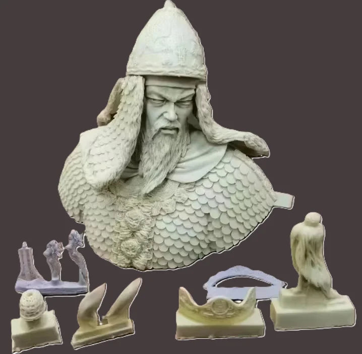 1/10 Medieval Warrior with Armor, Resin Model Bust Kit, Unassembled and Unpainted