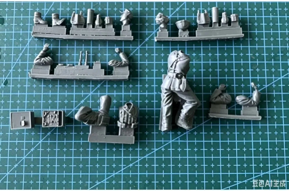 1/35 WWII German Machine Gunner Team, 2 Figures, Resin Model Figure Kit, Unassembled and Unpainted