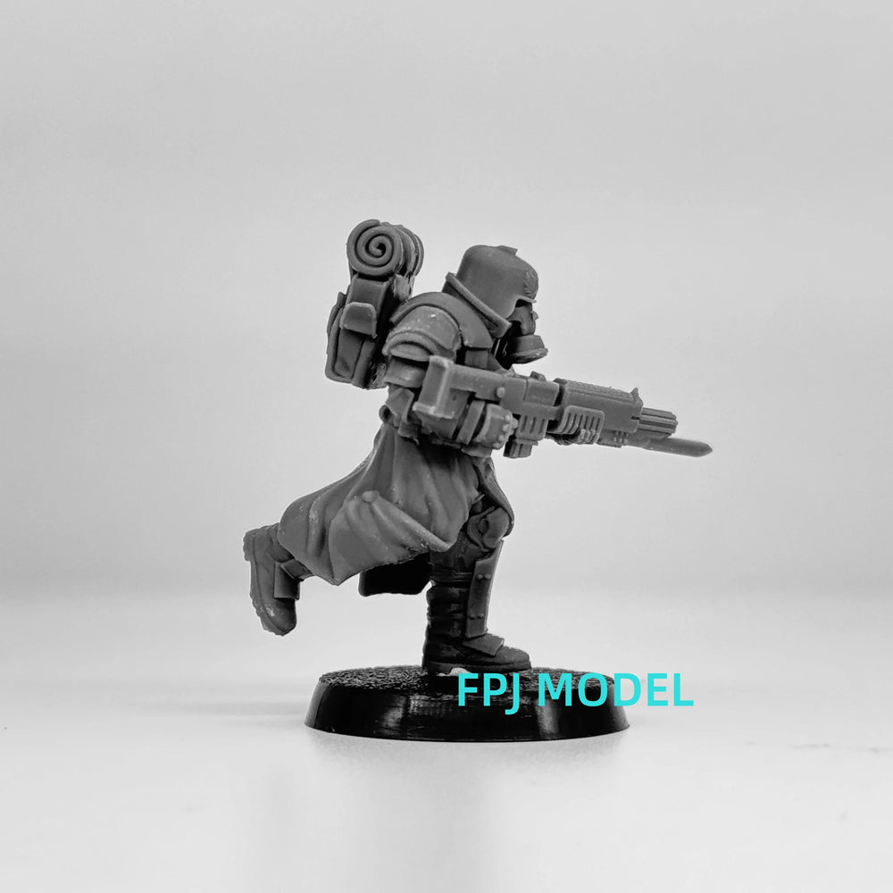 Grim Guard Futuristic Soldiers, 6 Figures, Resin Model Figure Kit, Sci-Fi Theme, Unassembled and Unpainted