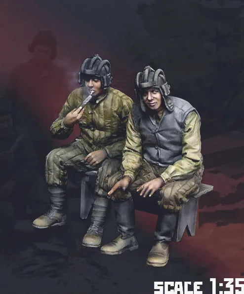 1/35 WWII German Infantryman in Striped Campaign Uniform, Resin Model Figure Kit, Unassembled and Unpainted