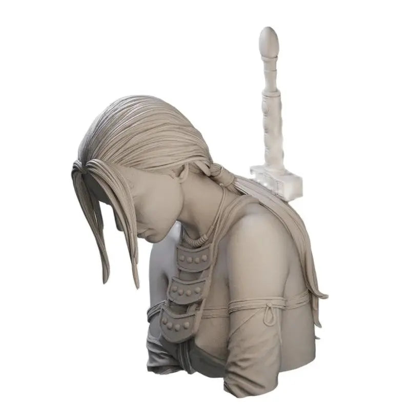 1/10 Female Warrior with Spiked Crown and Back Sword, Resin Model Bust Kit, Fantasy Theme, Unassembled and Unpainted