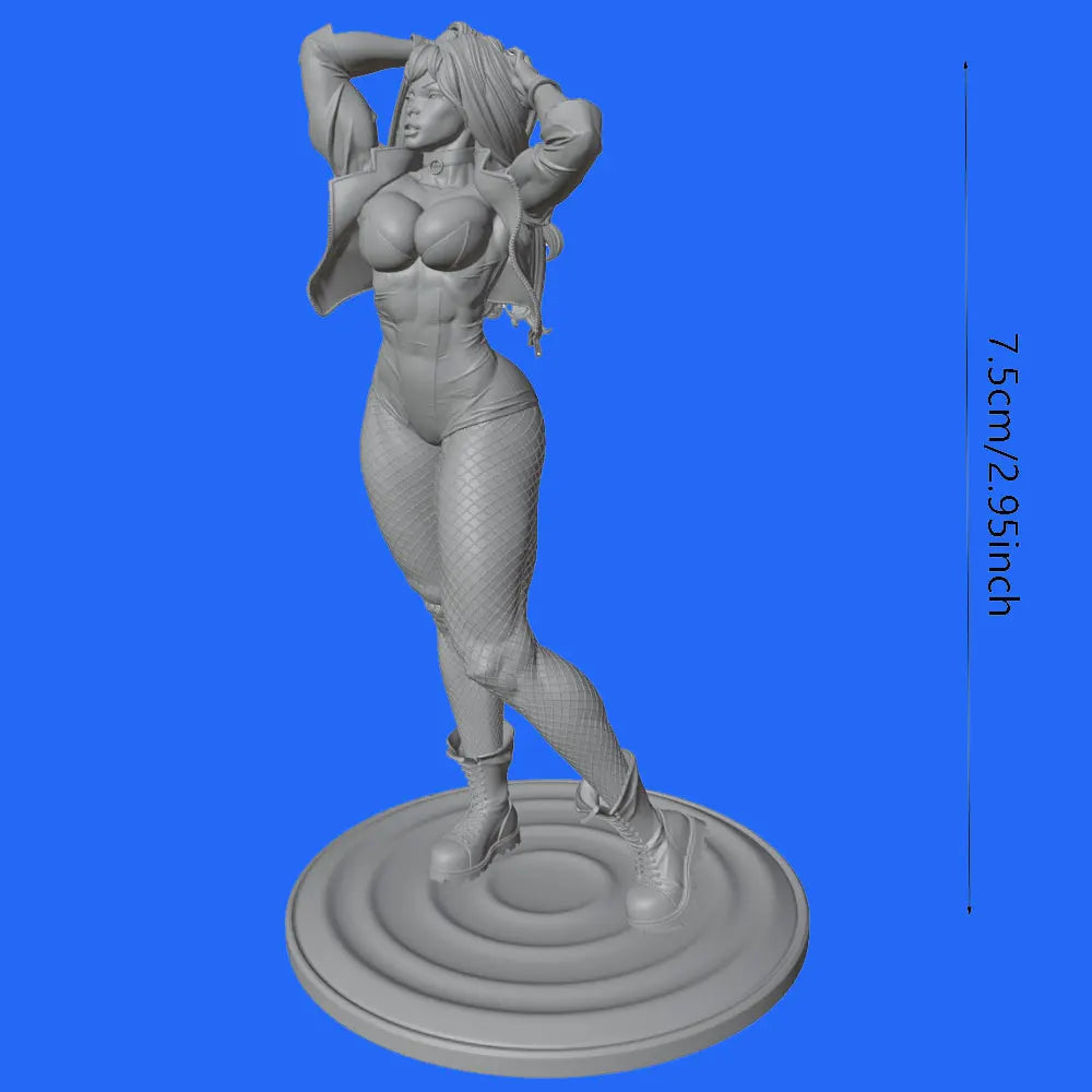 1/24 Contemporary Pin-up Females with Long Hair, Resin Model Figure Kit, Unassembled and Unpainted