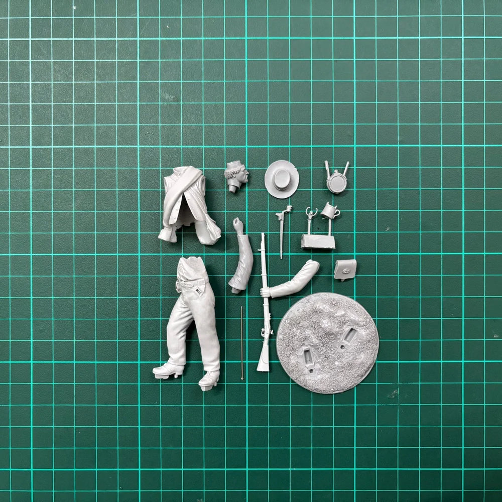 75mm American Civil War Confederate Soldier, Resin Model Figure Kit, Unassembled and Unpainted