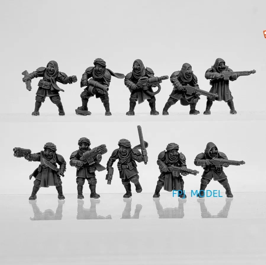 28mm Medieval Fantasy Grim Guard Scorchers, 32 Figures, Resin Model Figure Kit, Unassembled and Unpainted
