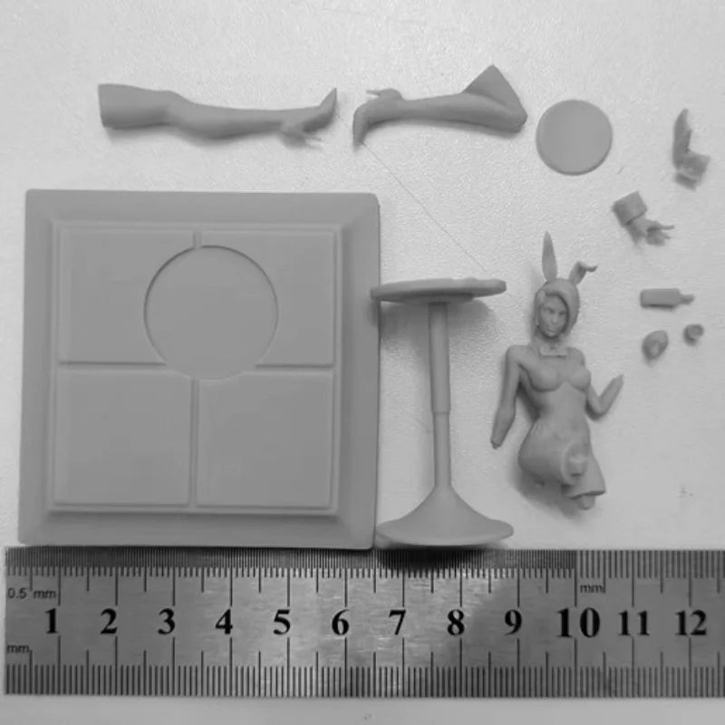 1/35 Fantasy Bunny Waitress, Resin Model Figure Kit, Unassembled and Unpainted