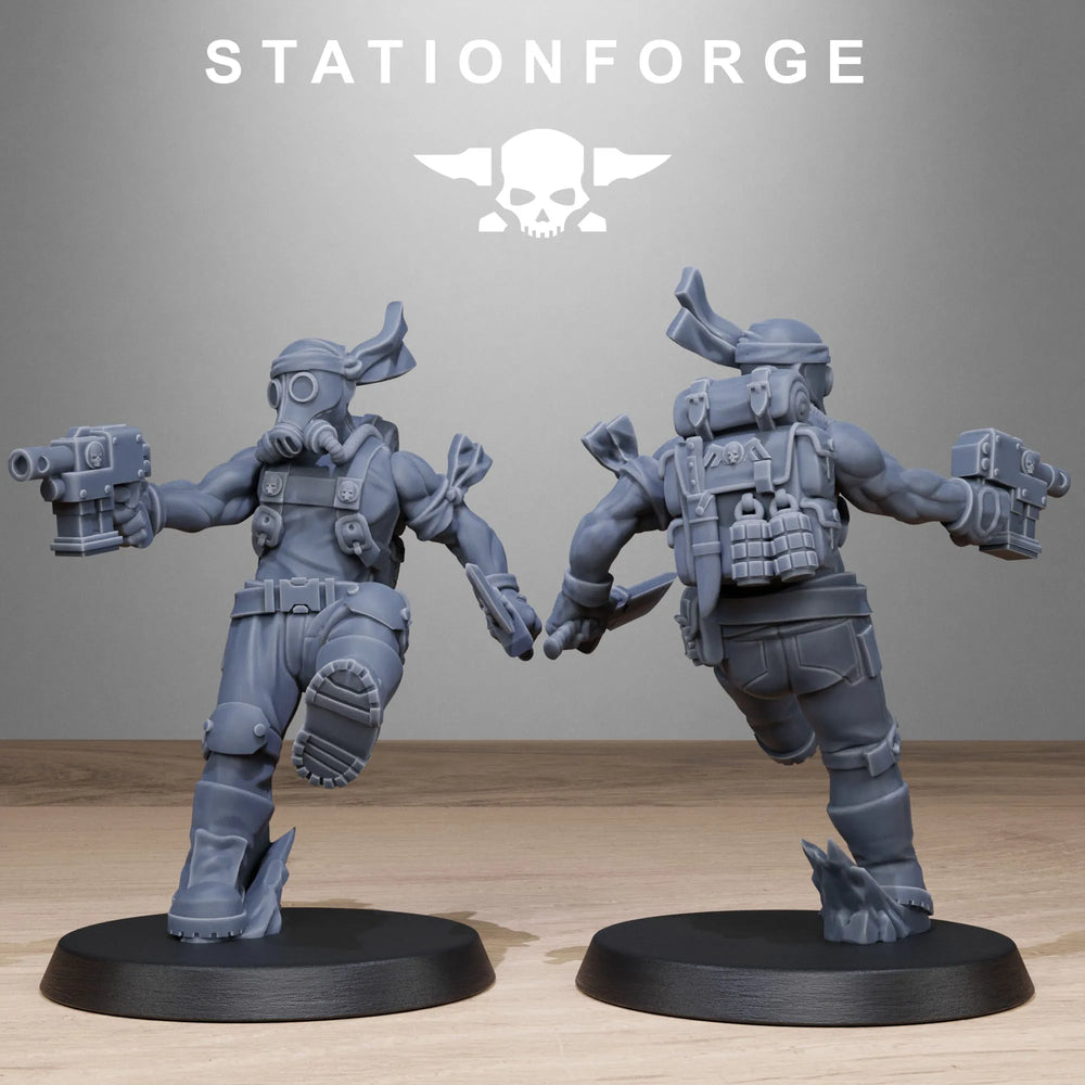 GrimGuard Jungle Fighters, 8 Figures, Resin Model Figure Kit, Sci-Fi Theme, Unassembled and Unpainted