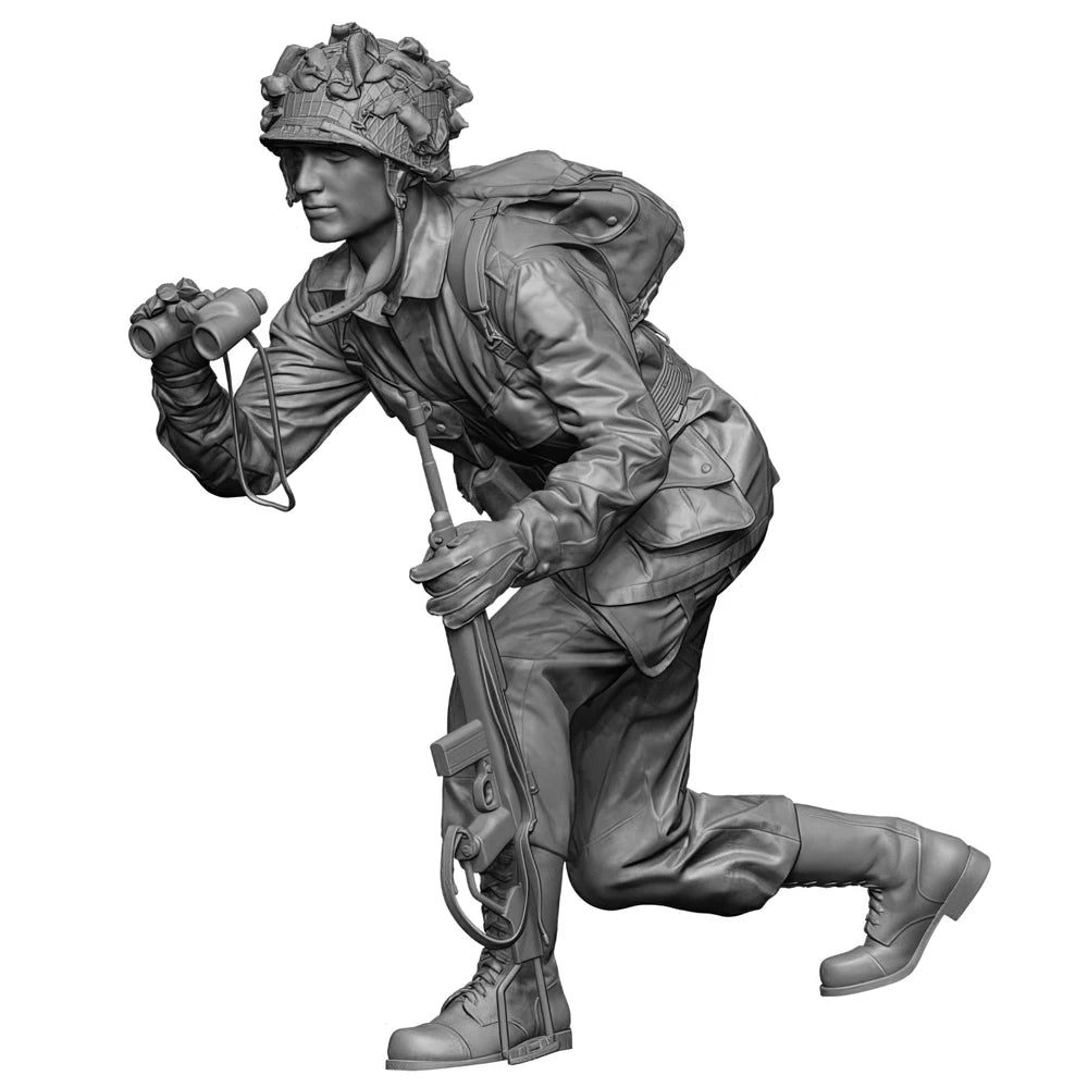 1/35 WWII US Soldier Charging with Rifle, Resin Model Figure Kit, Unassembled and Unpainted