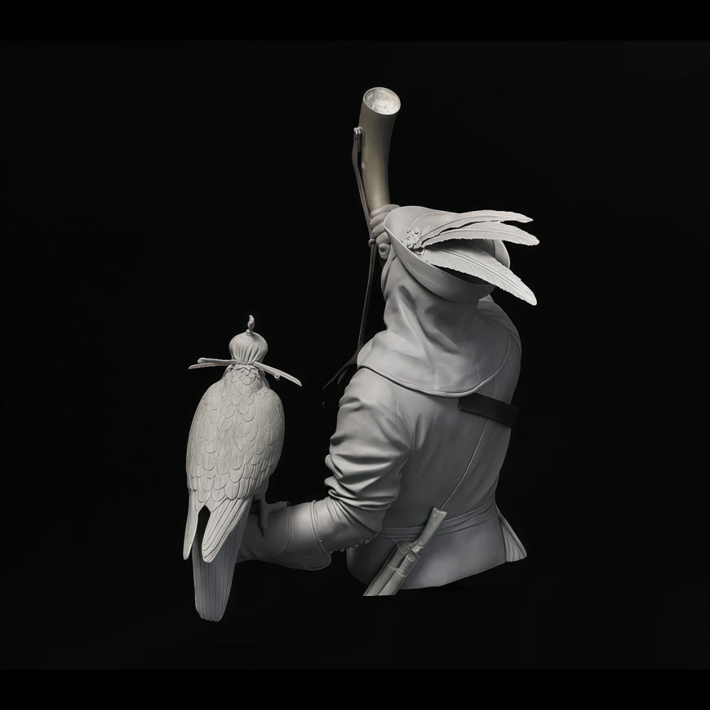 1/10 Medieval Falconer, Resin Model Bust Kit, Unassembled and Unpainted