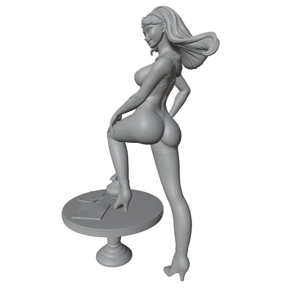 1/24 Bikini Pin-up with Flowing Hair, Resin Model Figure Kit, Unassembled and Unpainted