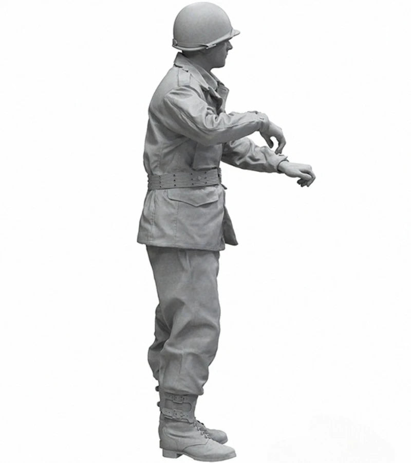 1/16 WWII Allied US M8 Armored Vehicle Crew, 4 Figures, Resin Model Figure Kit, Unassembled and Unpainted