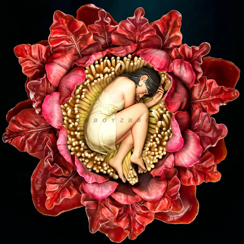 105mm Pin-up Flower Bloom, Resin Model Figure Kit, Unassembled and Unpainted
