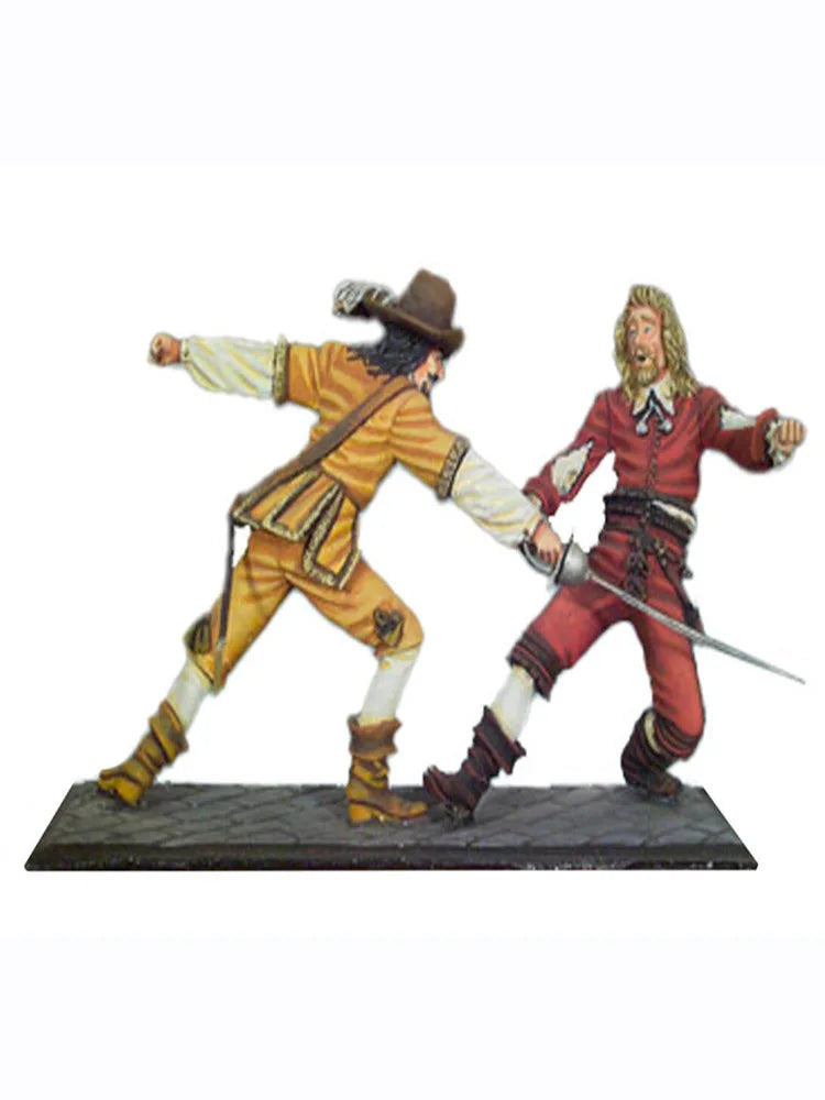 1/32 17th-Century Duellists, 2 Figures, Resin Model Diorama Kit, Military Theme, Unassembled and Unpainted