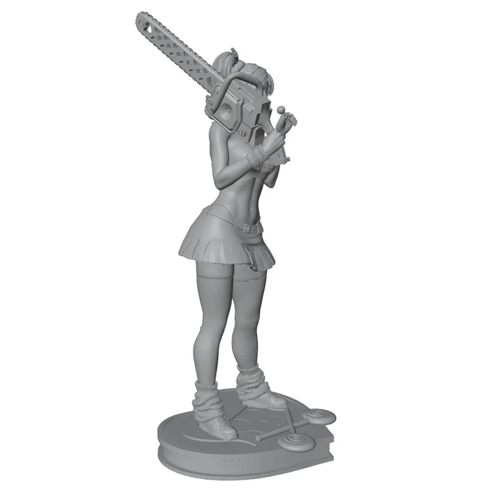 75mm Girl with Twin-Tails, Resin Model Figure Kit, Anime Theme, Unassembled and Unpainted