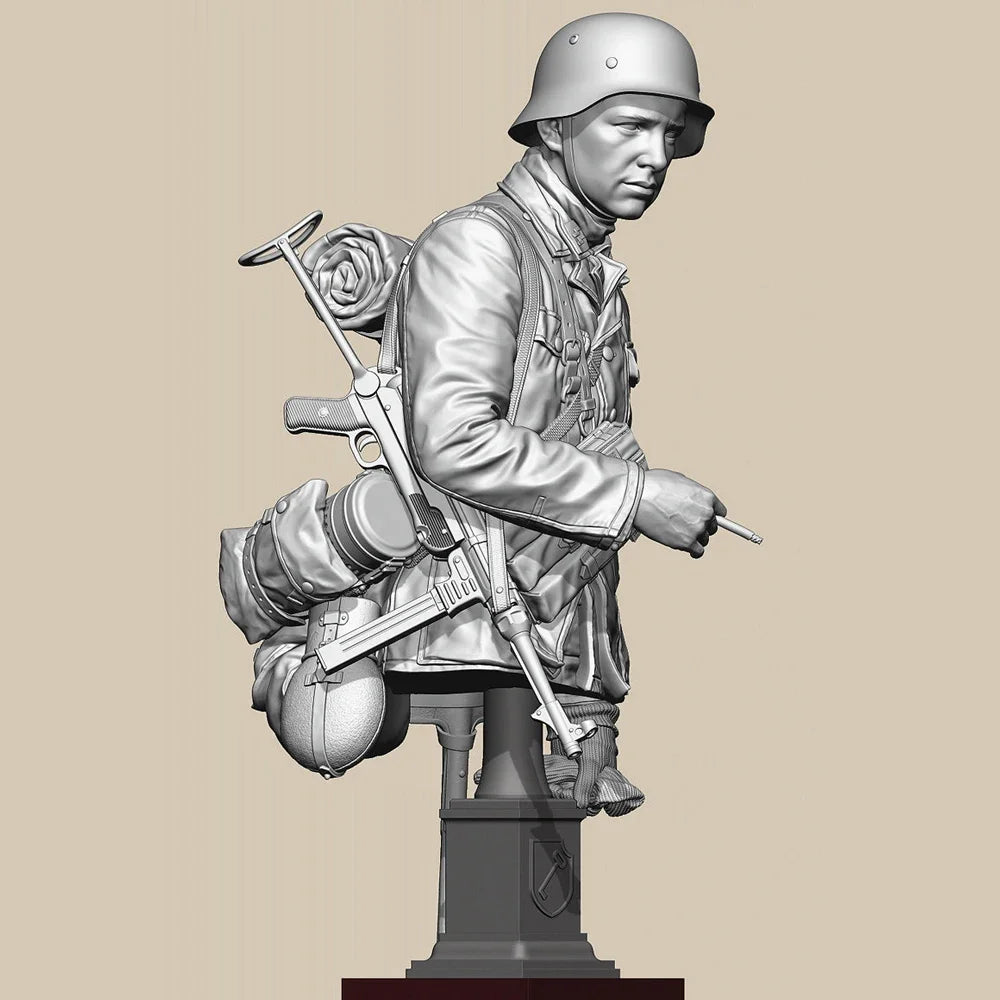 1/10 WWII German Squad Leader KG Hansen, Resin Model Bust Kit, Unassembled and Unpainted